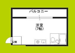 エリア39 ワンルームの間取図画像