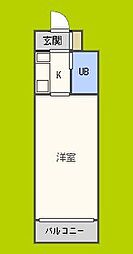 スチューデント平野 ワンルームの間取図画像