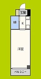 スチューデント平野 ワンルームの間取図画像