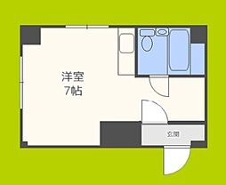 大宝北天満ロイヤルハイツ ワンルームの間取図画像