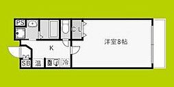 ジェイプライド難波南 1Kの間取図画像