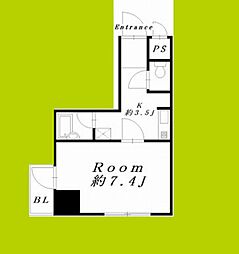 タワーサイド 1Kの間取図画像