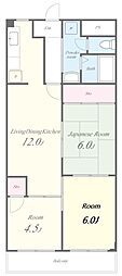 デュエリングナガト 3LDKの間取図画像