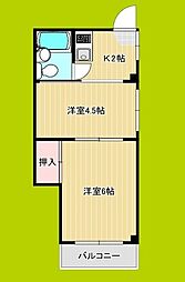 リリアン都島 2Kの間取図画像