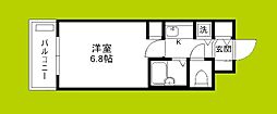 プレサンス同心アーバンステージ 1Kの間取図画像