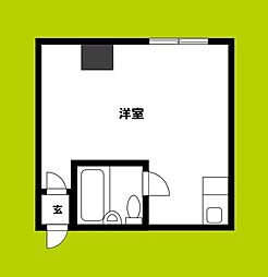 大宝今里C.Tスクエアー ワンルームの間取図画像