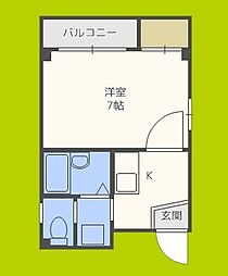 グレースヴィラ 1Kの間取図画像