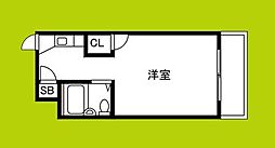 メゾンドール蒲生 ワンルームの間取図画像