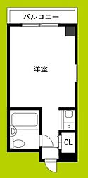 ユーロハイツ天神橋 1Kの間取図画像