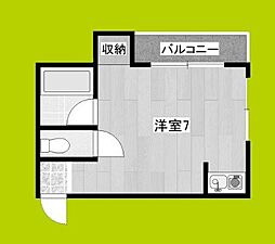 シティハイム森ノ宮 ワンルームの間取図画像