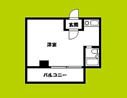 大宝今里C.Tスクエアー ワンルームの間取図画像