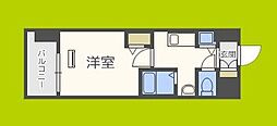アズヴェル新北野モスト 1Kの間取図画像
