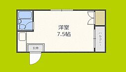 オズハイツ中川 ワンルームの間取図画像