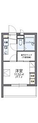 レオパレスセジュール新保 1Kの間取図画像
