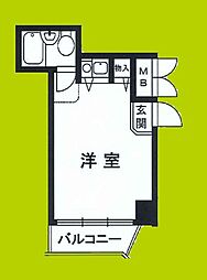 ロイヤルプラザ福島 ワンルームの間取図画像
