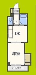新大阪グランドハイツ北 1DKの間取図画像