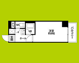 TATディナスティ西本町 1Kの間取図画像