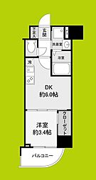 セレニテ谷町四丁目アリエ 1DKの間取図画像