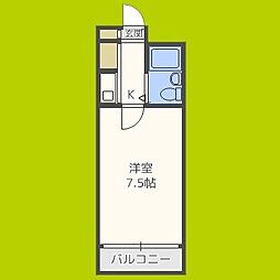 サンライズ千代崎 1Kの間取図画像