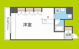 アーデンタワー南堀江 1Kの間取図画像