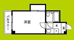 ルーモ矢田3 1Kの間取図画像