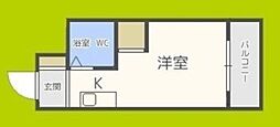昭和グランドハイツ大淀 ワンルームの間取図画像
