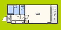 エムロード蒲生 1Kの間取図画像