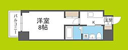 ラドゥセール中之島 1Kの間取図画像