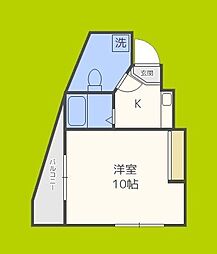 ホワイトハウス公園前 1Kの間取図画像