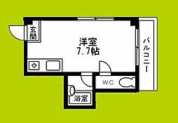 新大阪ハイツ ワンルームの間取図画像