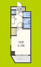 S・Eファースト 1Kの間取図画像