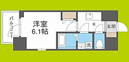 エスリードレジデンス大阪本町 1Kの間取図画像