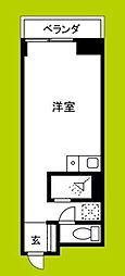 ライオンズマンション上六第3 ワンルームの間取図画像