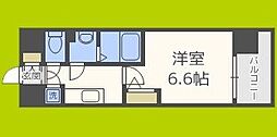 エスリード江戸堀 1Kの間取図画像