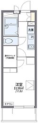 レオパレスルシェルブル金岡 1Kの間取図画像