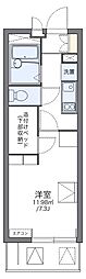 レオパレスパサート 1Kの間取図画像