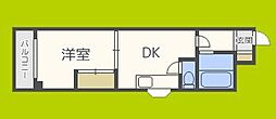 井上マンション 1DKの間取図画像