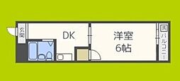 レオーネ寺田町東 1DKの間取図画像