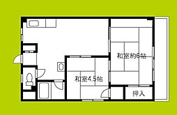 川崎ハイツ 2DKの間取図画像