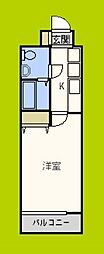 ドミール桜川 1Kの間取図画像