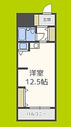 ライオンズマンション難波南第2 ワンルームの間取図画像