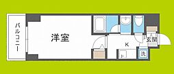 QCフラット北堀江 1Kの間取図画像