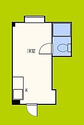 京橋ハイツ30 ワンルームの間取図画像