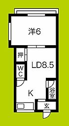 マンションエクセル 1LDKの間取図画像