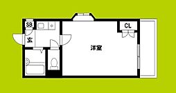 ハイツ五條 1Kの間取図画像
