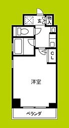 エスリード同心第3 1Kの間取図画像