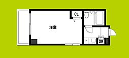 レナジア帝塚山 ワンルームの間取図画像