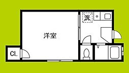 ビラ長居 1Kの間取図画像