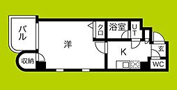 オーキッドコート西大橋 1Kの間取図画像