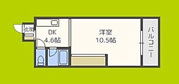 東洋プラザ高倉 1DKの間取図画像